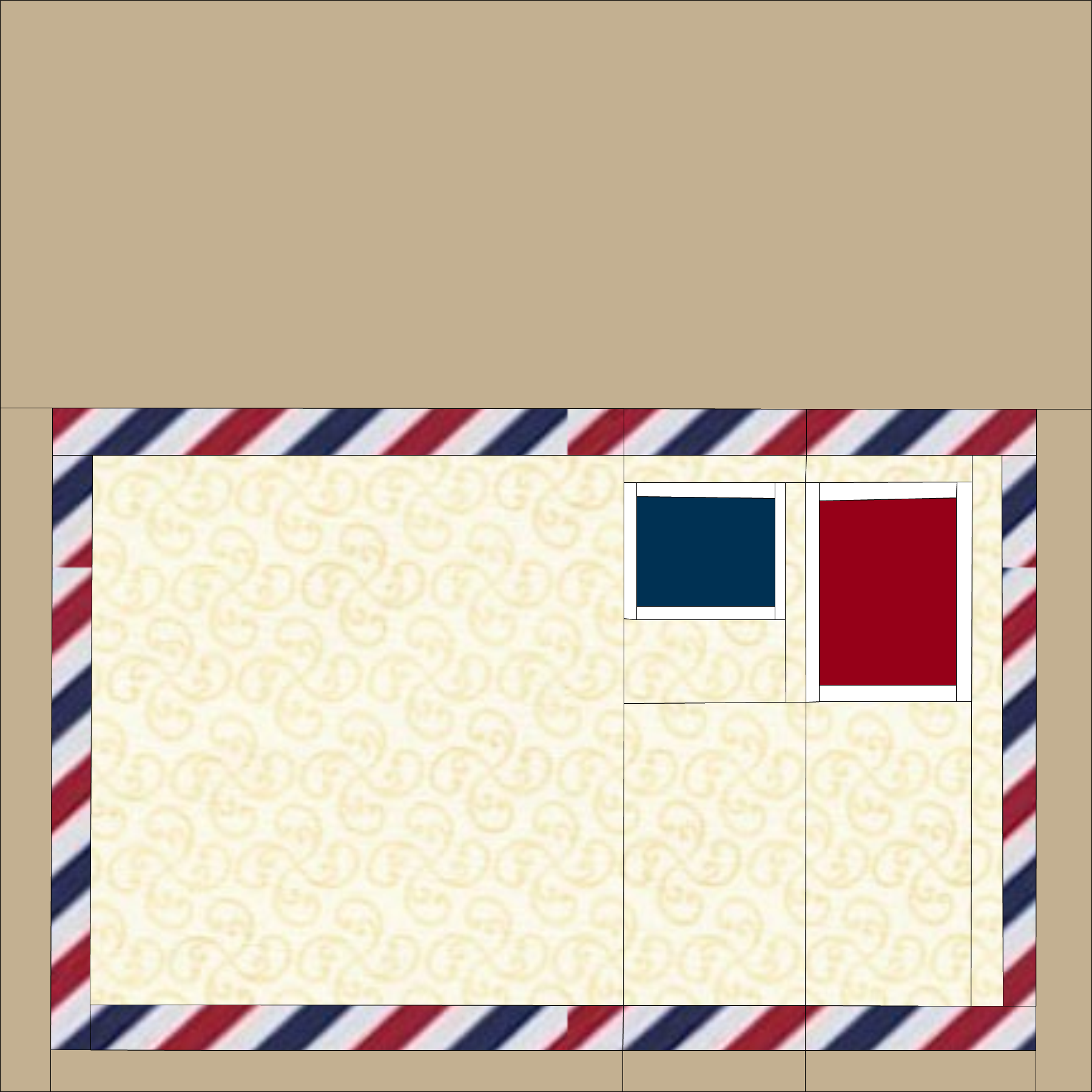 Pen Pals: Closed Envelope 6.5" x 8.5" Foundation Paper Pieced Digital Download Patterns