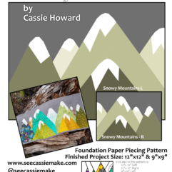 Snowy Mountains - two 9x9 & two 12x12 digital quilt block patterns - foundation paper pieced
