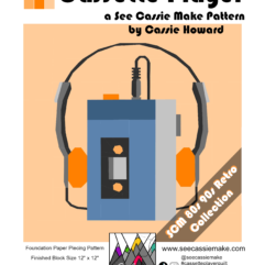 Cassette Player - Digital Pattern - 12"x12" foundation paper pieced quilt block